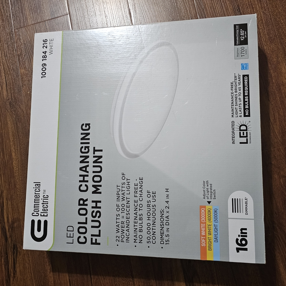 Commercial Electric LED Color Changing Flush Mount